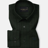 Gloris Green Stripes Oxford Cotton Shirt