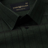 Gloris Green Stripes Oxford Cotton Shirt