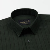 Gloris Green Stripes Oxford Cotton Shirt