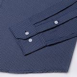 Topez Navy Blue Check Button Down Cotton Shirt