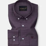 Topez Purple Check Button Down Cotton Shirt