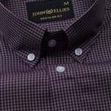 Topez Purple Check Button Down Cotton Shirt