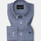 Topez Blue Check Button Down Cotton Shirt