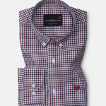 Topez Maroon Check Button Down Cotton Shirt - John Ellies
