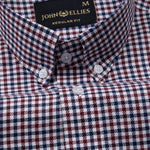 Topez Maroon Check Button Down Cotton Shirt - John Ellies