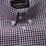 Topez Maroon Check Button Down Cotton Shirt - John Ellies