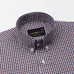 Topez Maroon Check Button Down Cotton Shirt - John Ellies