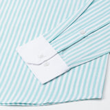 Rovice Lime White Cuff Collar Oxford Cotton Stripes Shirt