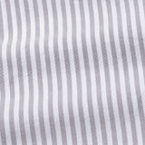 Rovice Silver White Cuff Collar Oxford Cotton Stripes Shirt