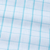 Cento Aqua Blue Check Cotton Shirt