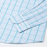 Cento Aqua Blue Check Cotton Shirt