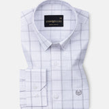 Cento Silver Check Cotton Shirt