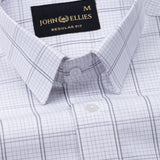Cento Silver Check Cotton Shirt