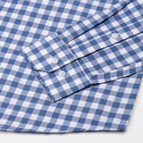 Cento Steel Blue Check Cotton Shirt
