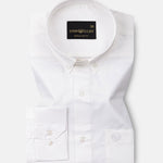 Dezore White Plain Button Down Cotton Shirt - John Ellies