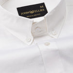 Dezore White Plain Button Down Cotton Shirt - John Ellies