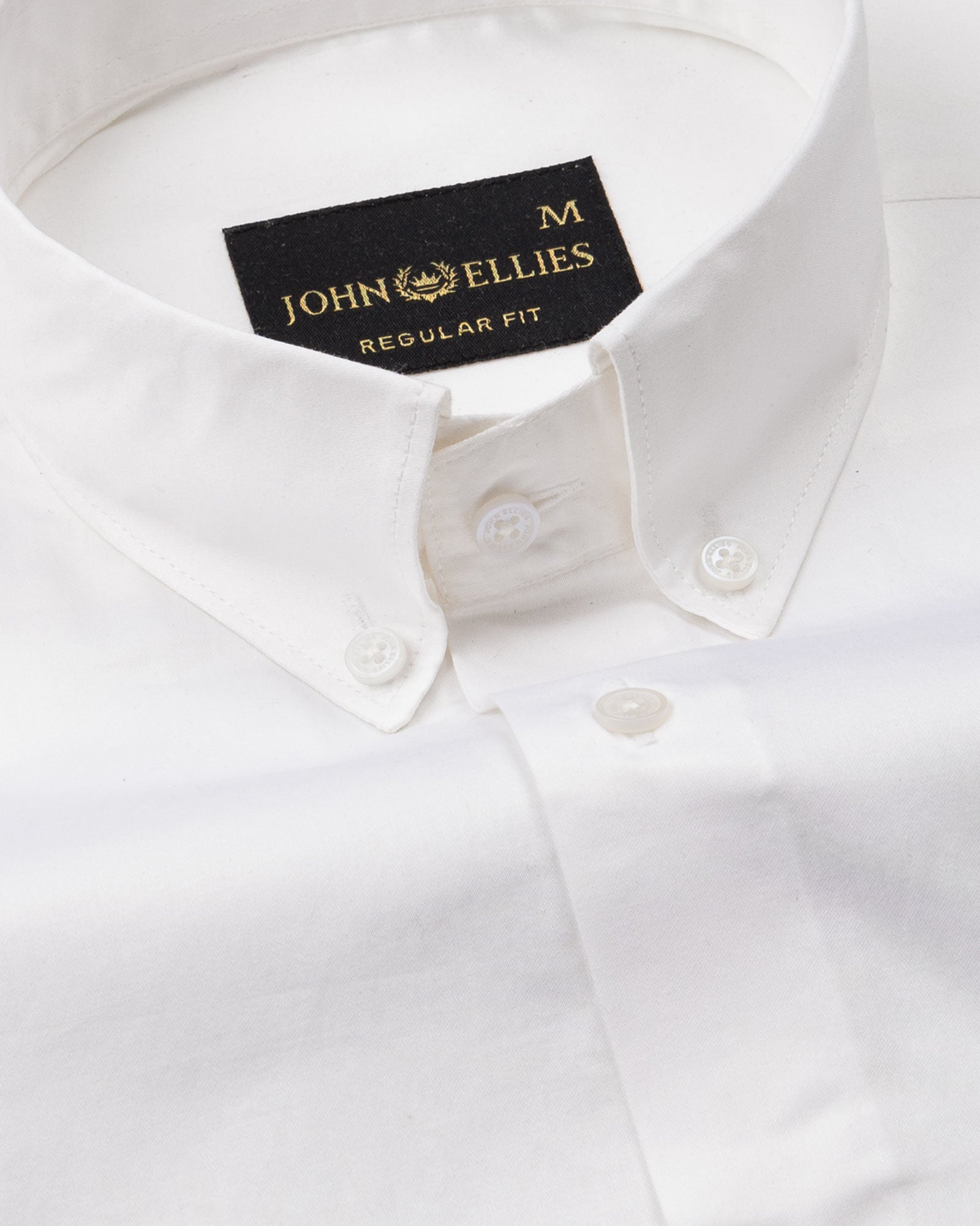 Dezore White Plain Button Down Cotton Shirt - John Ellies
