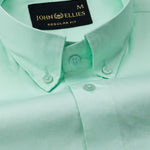 Dezore Mint Plain Button Down Cotton Shirt - John Ellies
