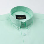 Dezore Mint Plain Button Down Cotton Shirt - John Ellies