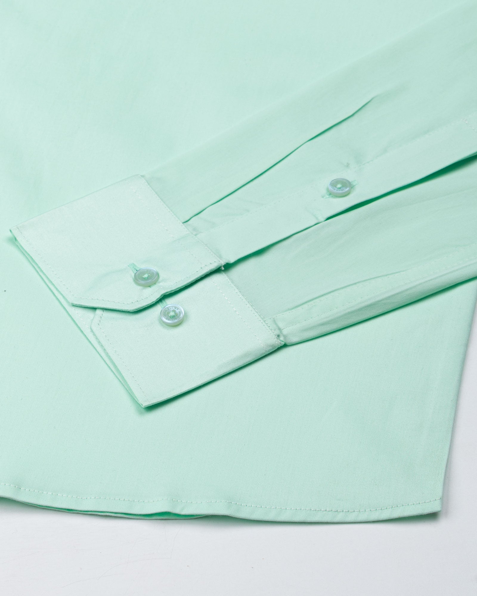 Dezore Mint Plain Button Down Cotton Shirt - John Ellies