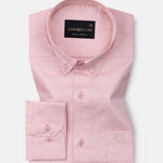 Dezore Peach Plain Button Down Cotton Shirt - John Ellies