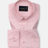 Dezore Peach Plain Button Down Cotton Shirt - John Ellies