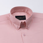 Dezore Peach Plain Button Down Cotton Shirt - John Ellies
