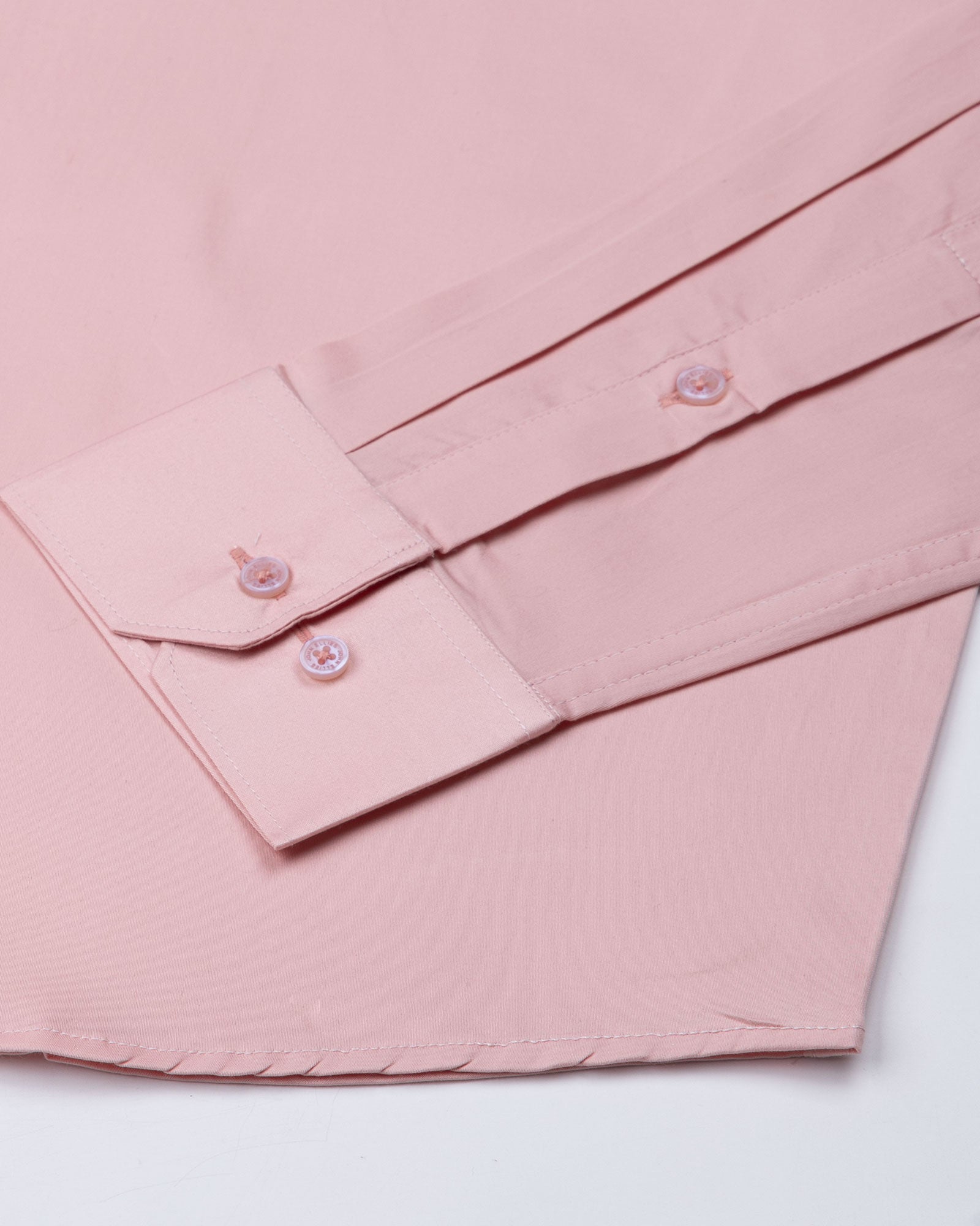Dezore Peach Plain Button Down Cotton Shirt - John Ellies