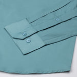 Dezore Teal Plain Button Down Cotton Shirt - John Ellies