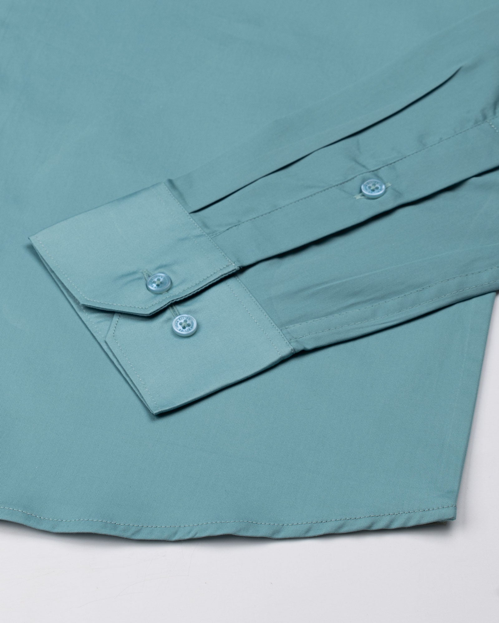 Dezore Teal Plain Button Down Cotton Shirt - John Ellies