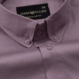 Dezore Magenta Plain Button Down Cotton Shirt - John Ellies
