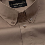 Dezore Brown Plain Button Down Cotton Shirt - John Ellies