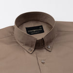 Dezore Brown Plain Button Down Cotton Shirt - John Ellies