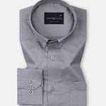 Dezore Silver Plain Button Down Cotton Shirt - John Ellies