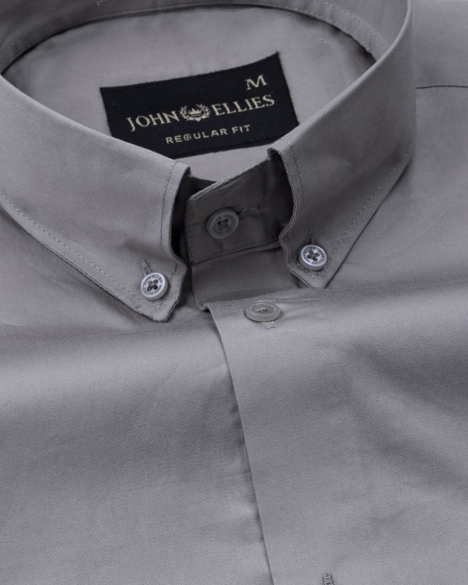 Dezore Silver Plain Button Down Cotton Shirt - John Ellies