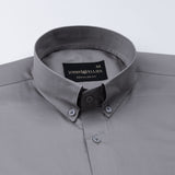 Dezore Silver Plain Button Down Cotton Shirt - John Ellies