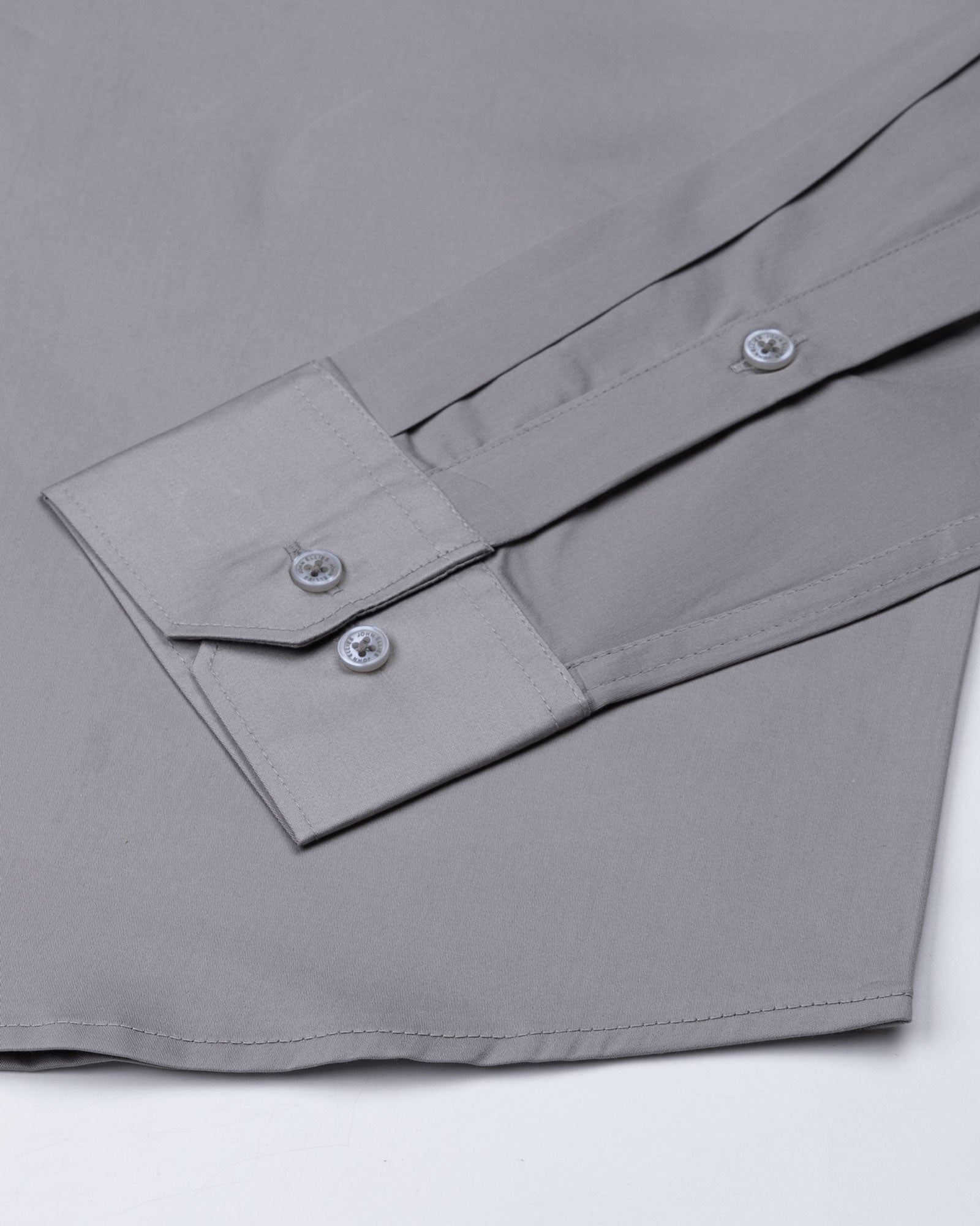 Dezore Silver Plain Button Down Cotton Shirt - John Ellies