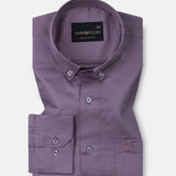 Dezore Purple Plain Button Down Cotton Shirt - John Ellies
