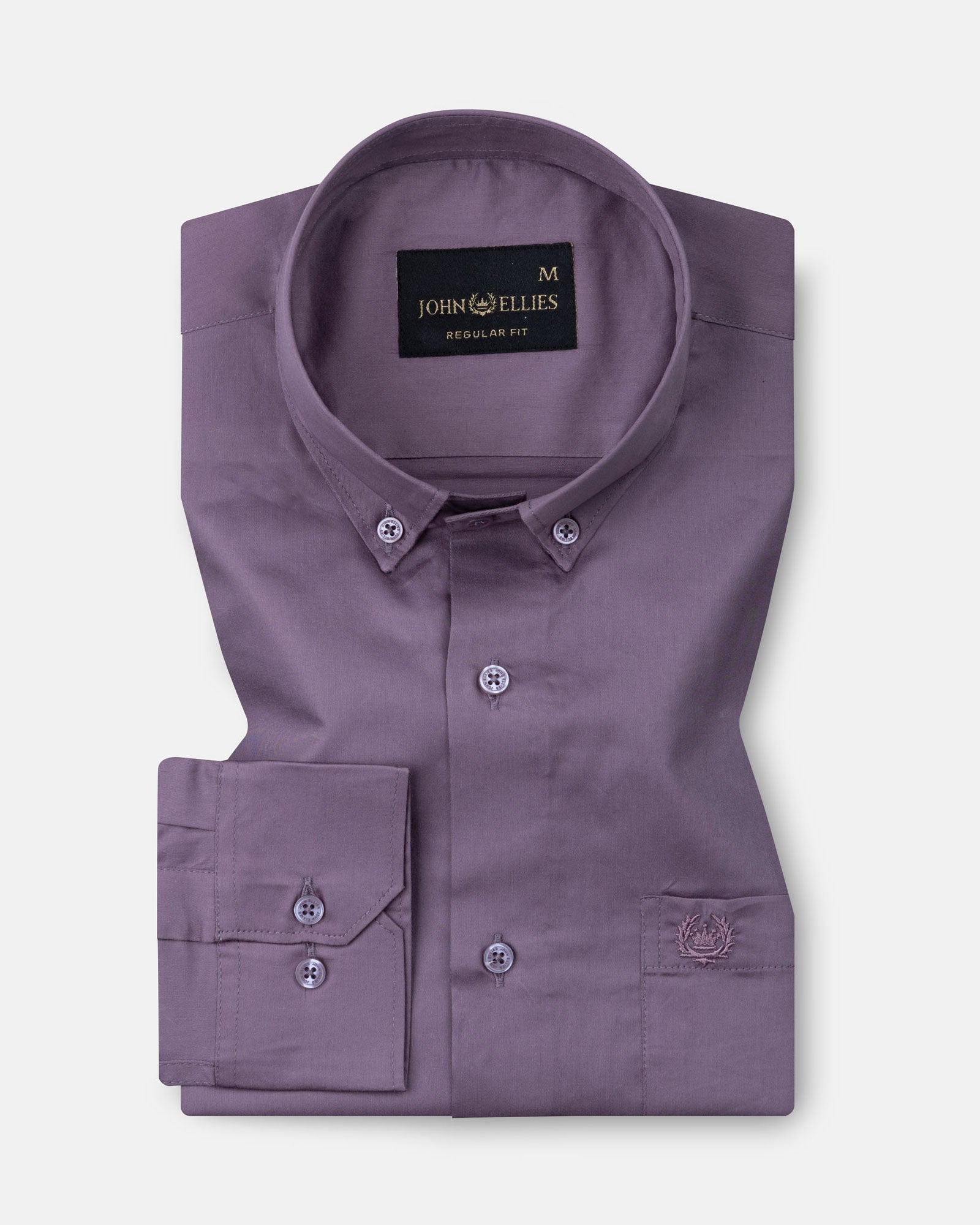 Dezore Purple Plain Button Down Cotton Shirt - John Ellies