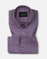 Dezore Purple Plain Button Down Cotton Shirt