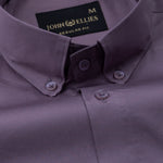Dezore Purple Plain Button Down Cotton Shirt - John Ellies