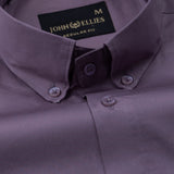 Dezore Purple Plain Button Down Cotton Shirt - John Ellies