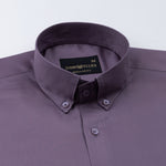 Dezore Purple Plain Button Down Cotton Shirt - John Ellies