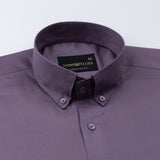 Dezore Purple Plain Button Down Cotton Shirt - John Ellies