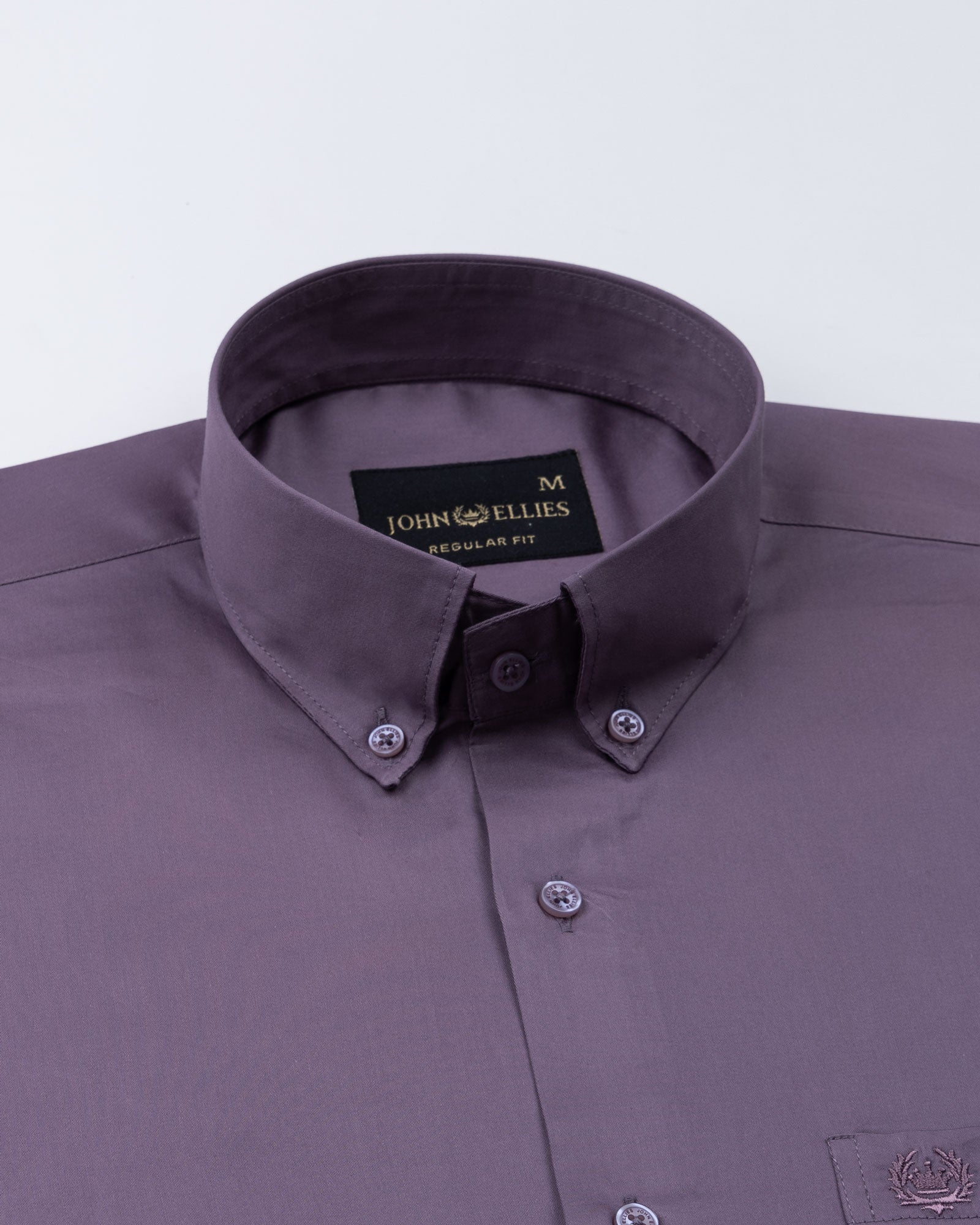Dezore Purple Plain Button Down Cotton Shirt - John Ellies