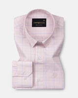 Pralog Peach Check Cotton Shirt