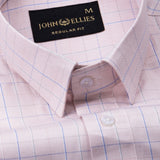 Pralog Peach Check Cotton Shirt - John Ellies