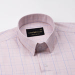 Pralog Peach Check Cotton Shirt - John Ellies