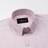 Pralog Peach Check Cotton Shirt - John Ellies