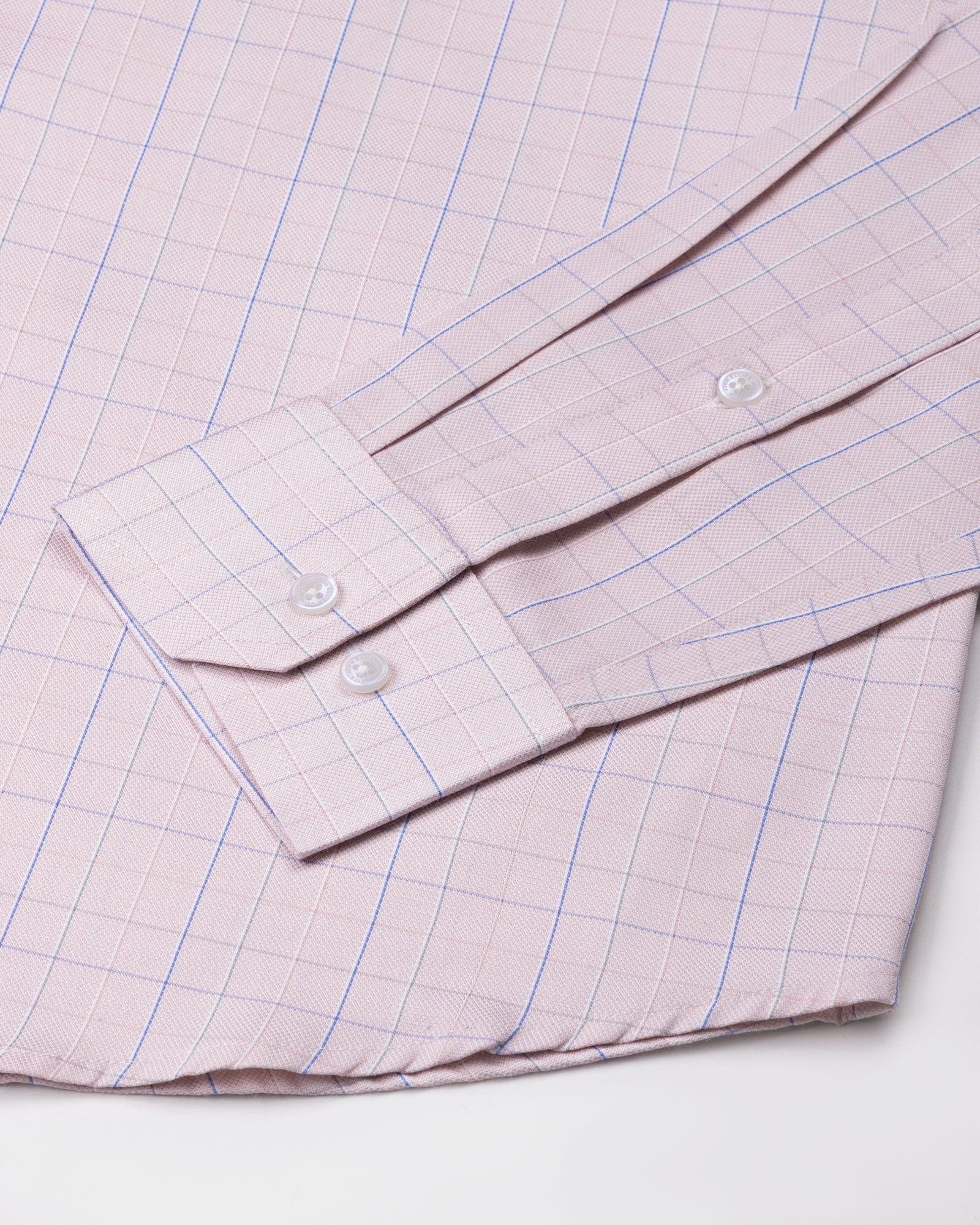 Pralog Peach Check Cotton Shirt - John Ellies